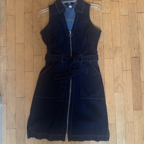 Dark stretch denim fitted INC dress. Falls below the knee. - Picture 8 of 8